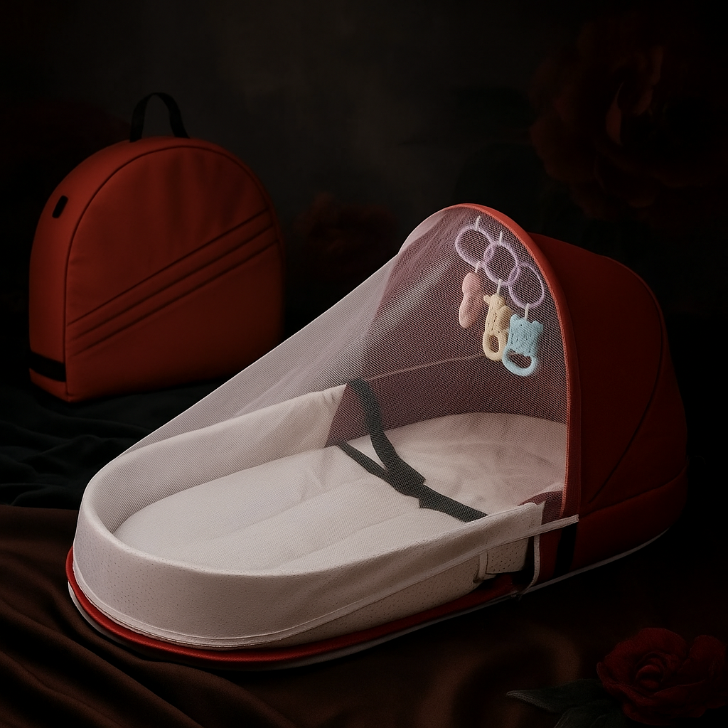 Portable Bionic Newborn Baby Crib – Foldable Travel Bassinet & Anti-Stress Isolation Bed