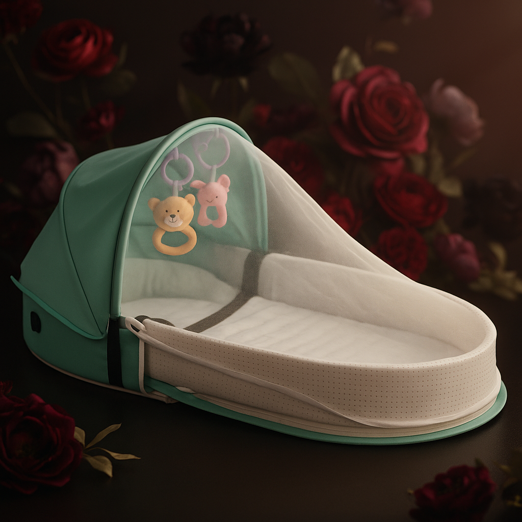 Portable Bionic Newborn Baby Crib – Foldable Travel Bassinet & Anti-Stress Isolation Bed
