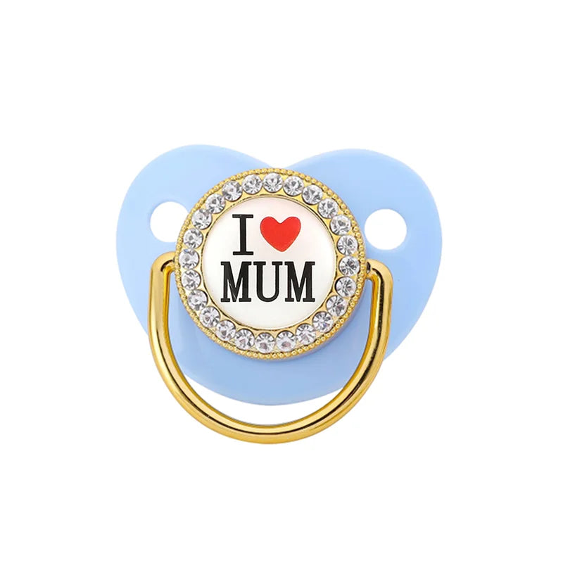 Premium Newborn Pacifier – BPA-Free Silicone Baby Dummy with "I Love Mum/Dad" Design | Perfect Baby Shower Gift