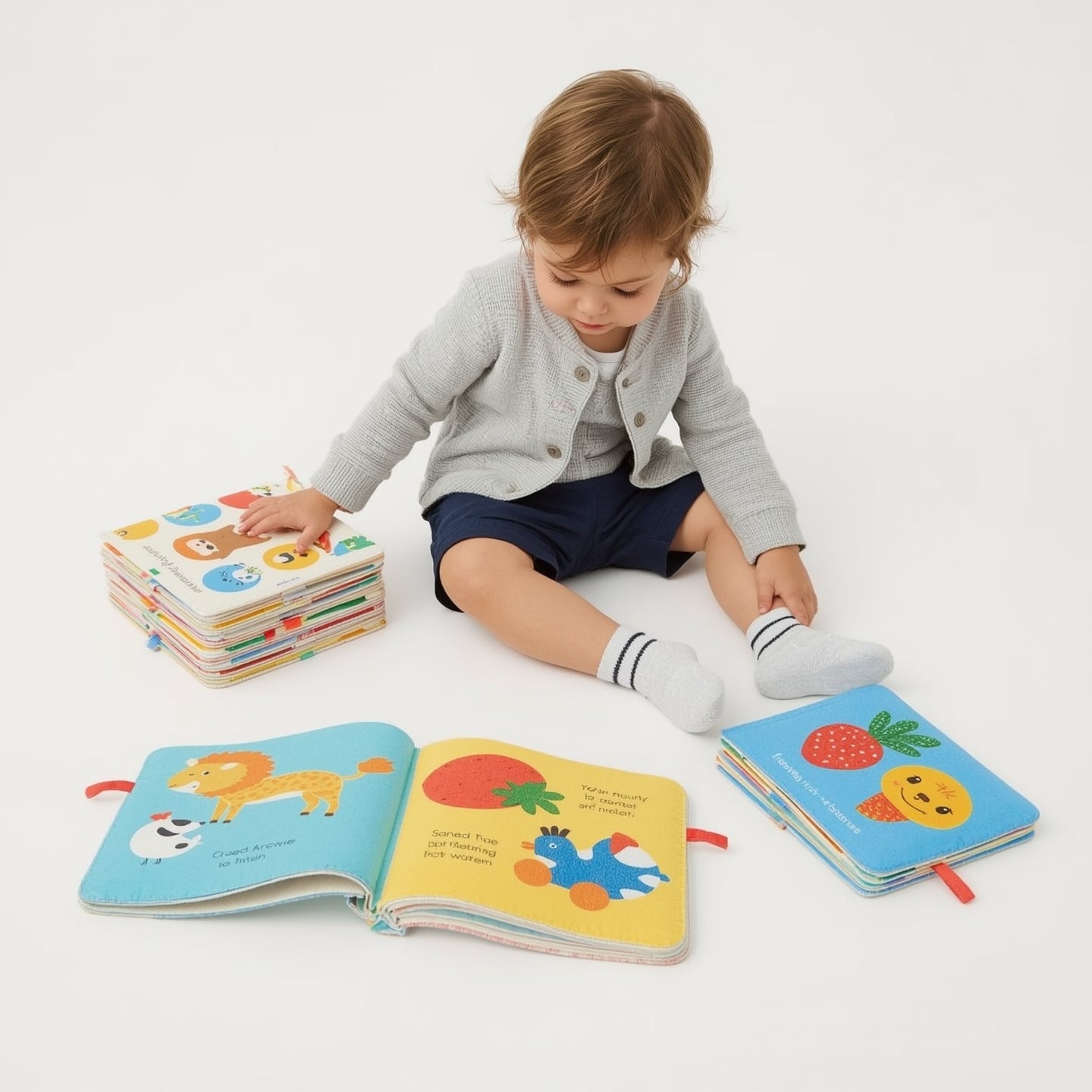 Montessori Soft Baby Cloth Book – 3D Touch & Feel Sensory Toy | High Contrast Early Learning Book for Infants & Toddlers