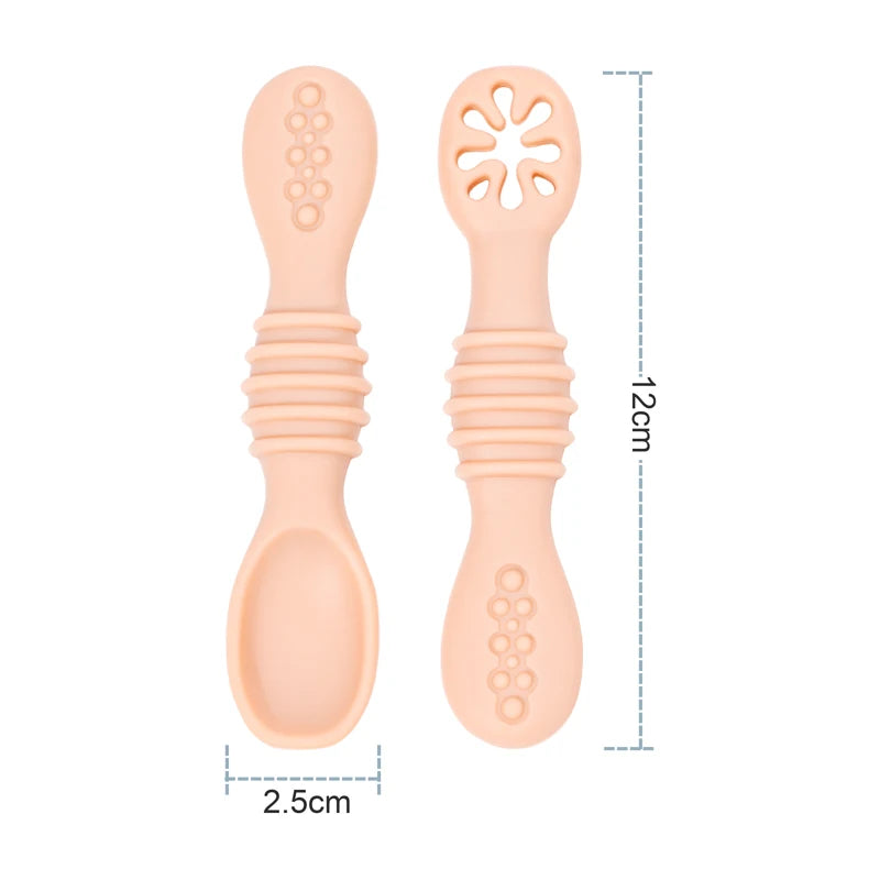 Silicone Baby Dining Set – Non-Slip Plate & Spoon with Cute Cartoon Smile Face for Toddlers