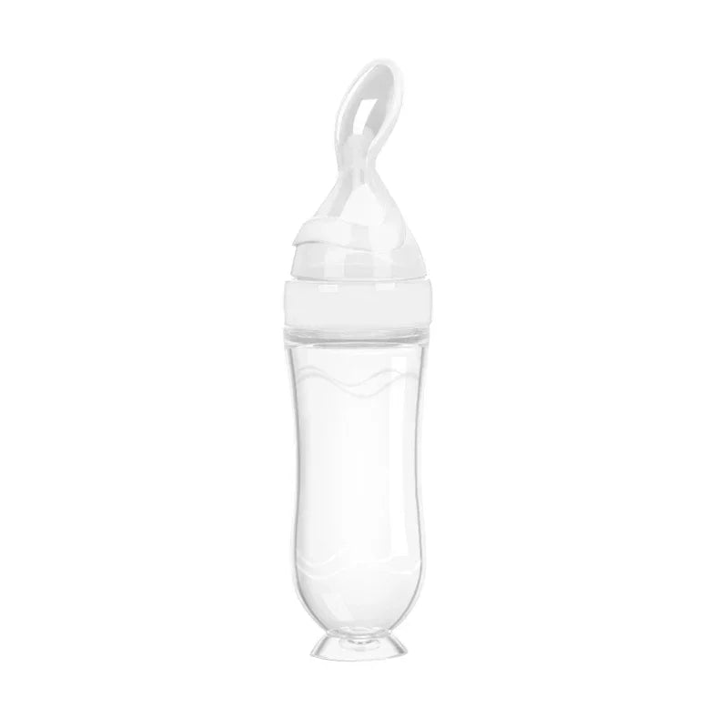 Squeeze Baby Food Feeder Spoon – Soft Silicone 3oz Dispenser with Suction Base | Mess-Free Feeding for Babies & Toddlers (BPA-Free)