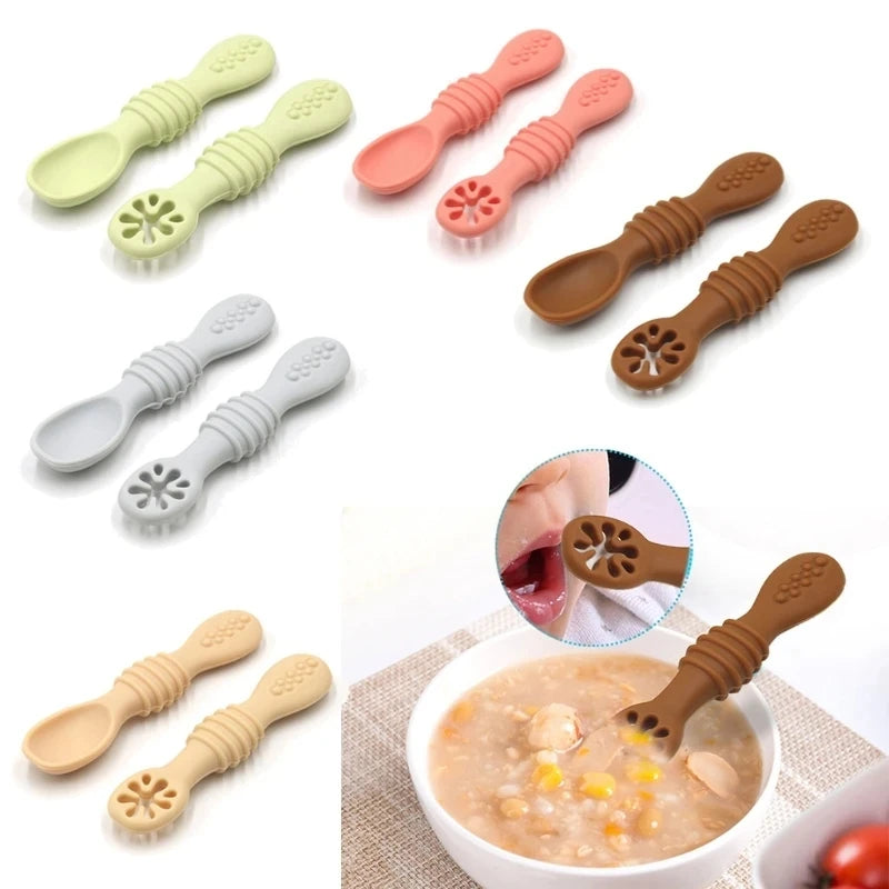 Silicone Baby Dining Set – Non-Slip Plate & Spoon with Cute Cartoon Smile Face for Toddlers
