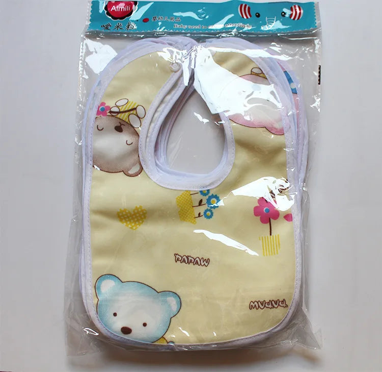 Waterproof Baby Bib – Super Soft Crystal Velvet Saliva Towel with Cute Cartoon Snap Closure