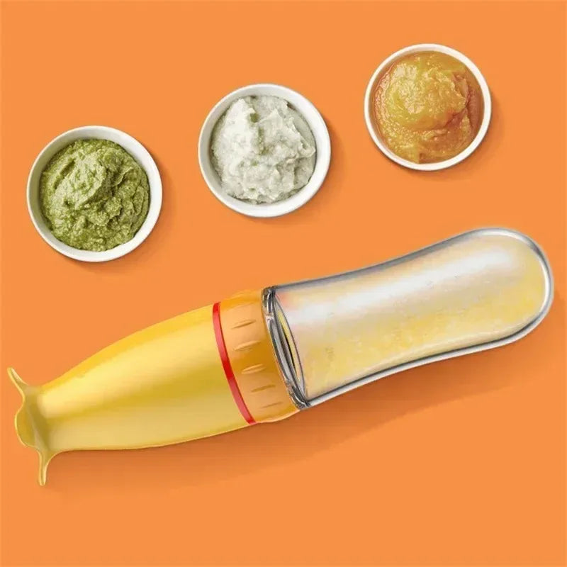 Squeeze Baby Food Feeder Spoon – Soft Silicone 3oz Dispenser with Suction Base | Mess-Free Feeding for Babies & Toddlers (BPA-Free)