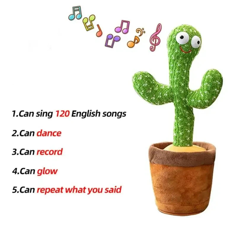 Interactive Dancing Cactus Toy – Sings, Talks & Repeats | Fun Plush Gift for Kids