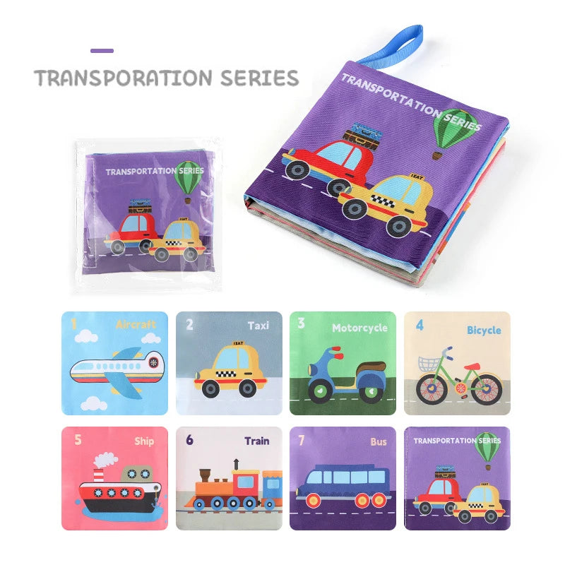 Montessori Soft Baby Cloth Book – 3D Touch & Feel Sensory Toy | High Contrast Early Learning Book for Infants & Toddlers