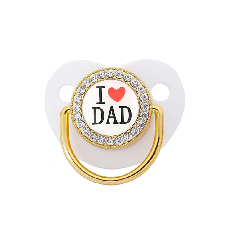Premium Newborn Pacifier – BPA-Free Silicone Baby Dummy with "I Love Mum/Dad" Design | Perfect Baby Shower Gift