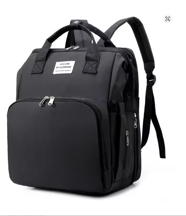 4-in-1 Diaper Bag Backpack with Foldable Bassinet