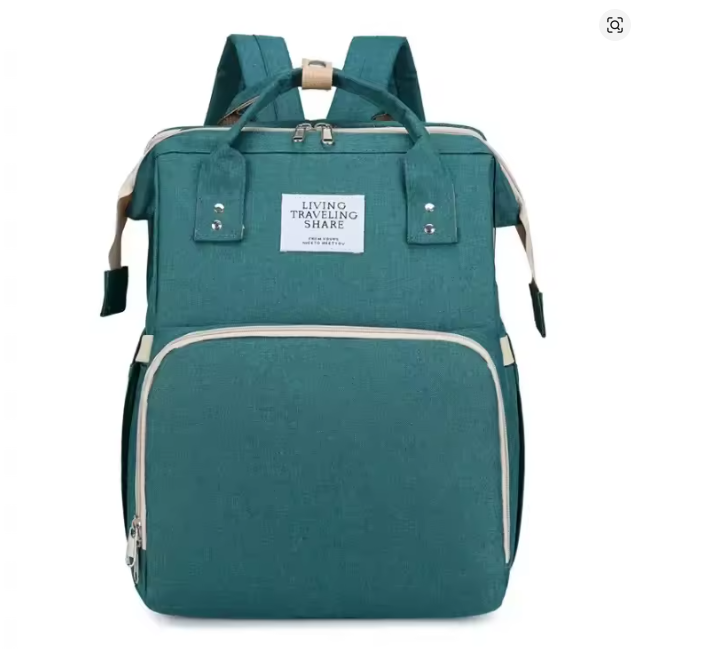 4-in-1 Diaper Bag Backpack with Foldable Bassinet