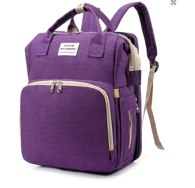 4-in-1 Diaper Bag Backpack with Foldable Bassinet