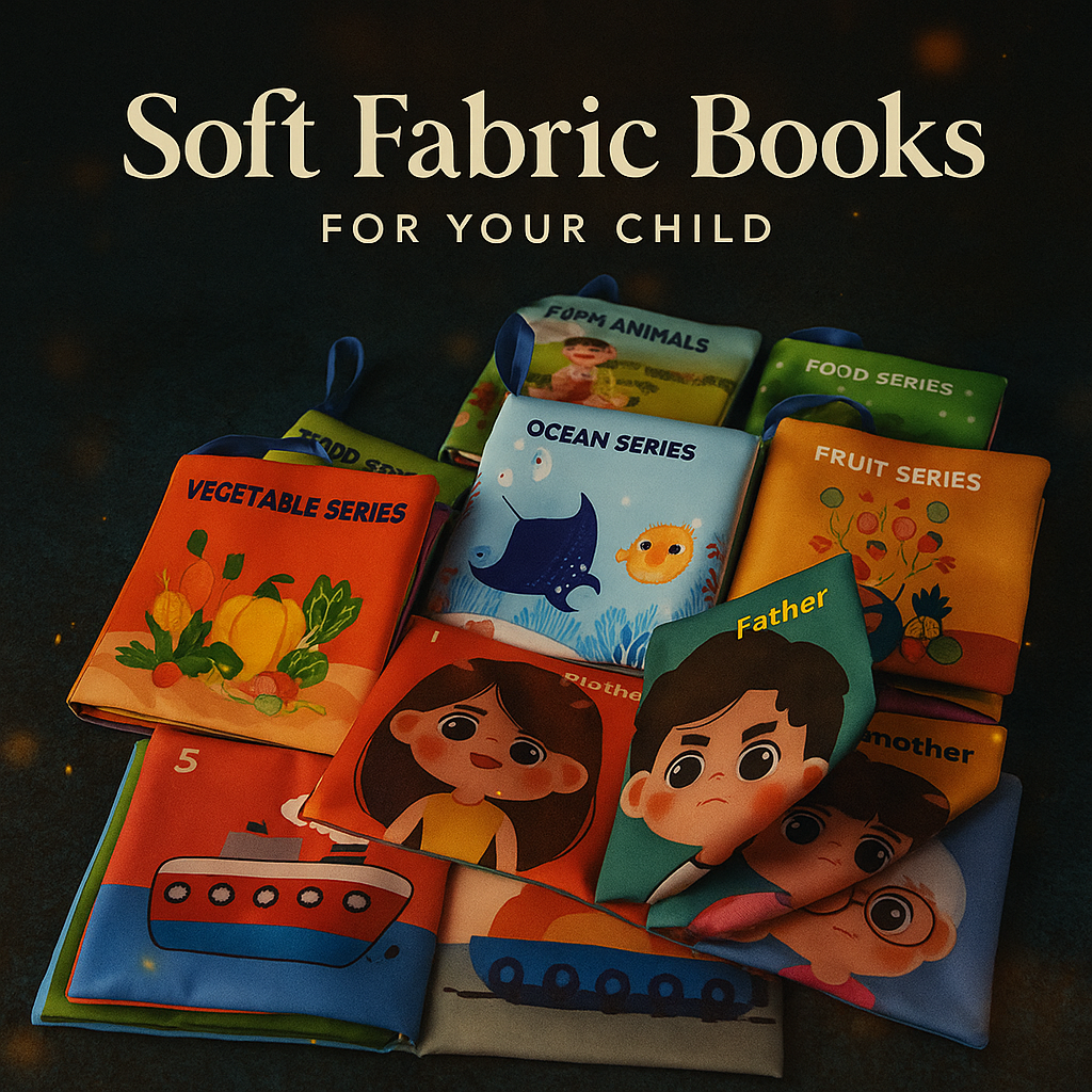 Montessori Soft Baby Cloth Book – 3D Touch & Feel Sensory Toy | High Contrast Early Learning Book for Infants & Toddlers