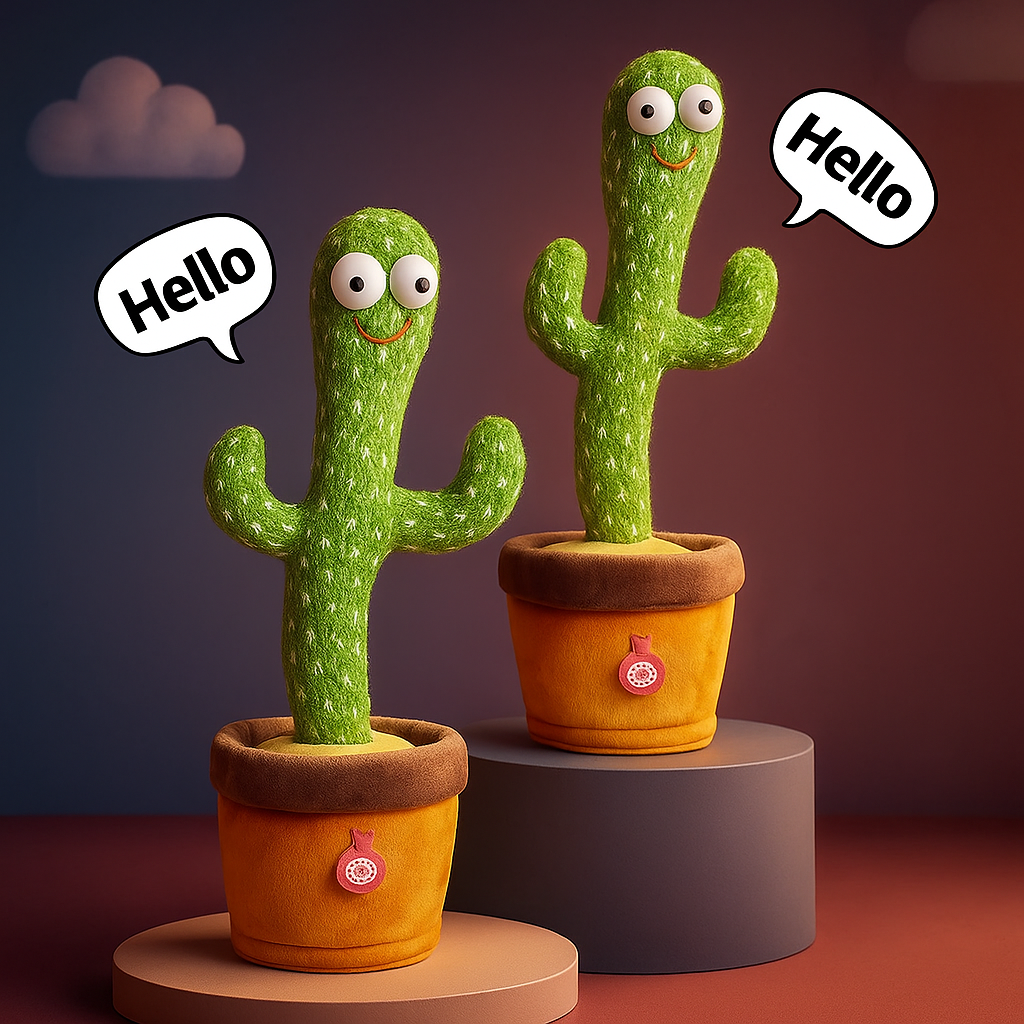 Interactive Dancing Cactus Toy – Sings, Talks & Repeats | Fun Plush Gift for Kids