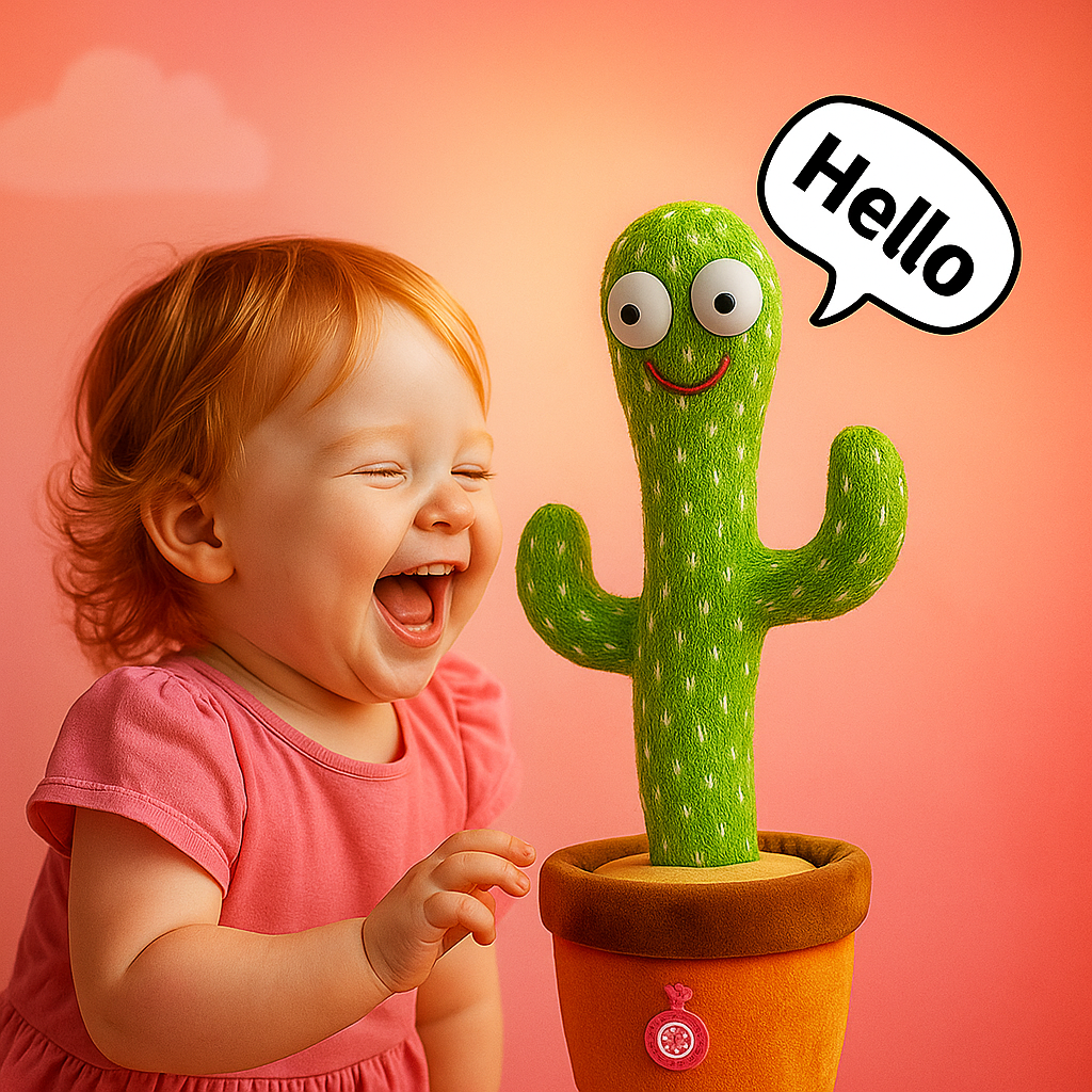 Interactive Dancing Cactus Toy – Sings, Talks & Repeats | Fun Plush Gift for Kids