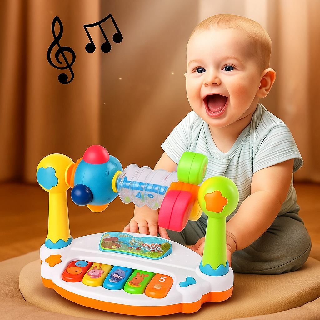 Musical Baby Piano Toy – Rotating Keyboard with Lights & Sounds | Early Learning Music Toy for Toddlers