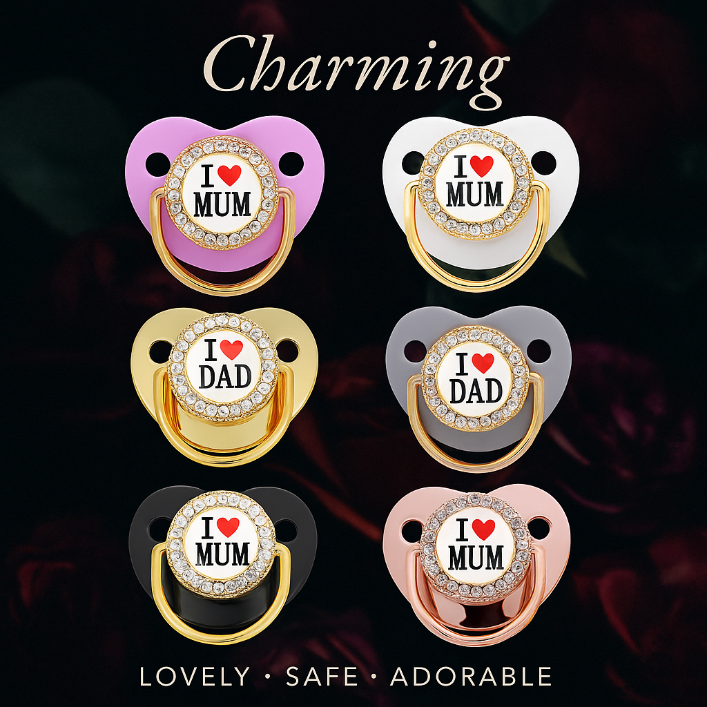 Premium Newborn Pacifier – BPA-Free Silicone Baby Dummy with "I Love Mum/Dad" Design | Perfect Baby Shower Gift