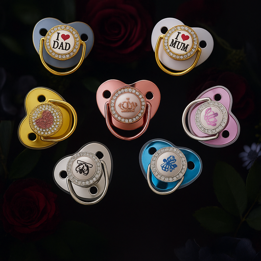 Premium Newborn Pacifier – BPA-Free Silicone Baby Dummy with "I Love Mum/Dad" Design | Perfect Baby Shower Gift