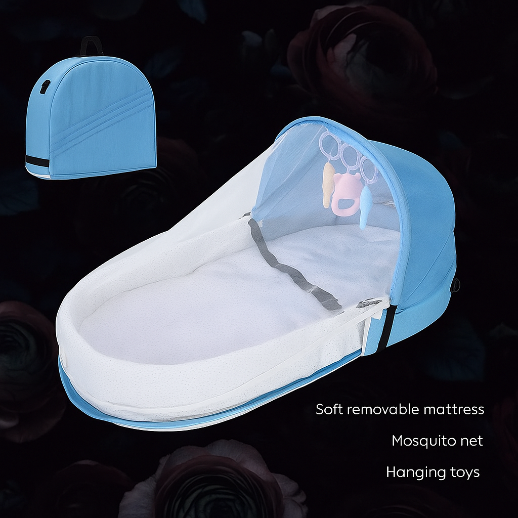 Portable Bionic Newborn Baby Crib – Foldable Travel Bassinet & Anti-Stress Isolation Bed