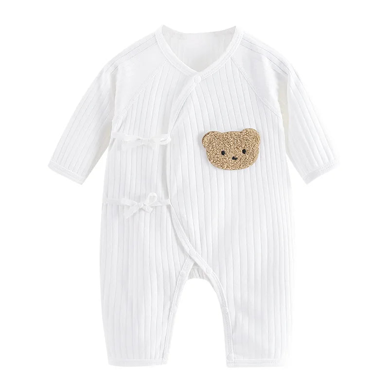 100% Cotton Baby Romper – Soft Knitted One-Piece Outfit with Long Sleeves for All Seasons (Unisex)