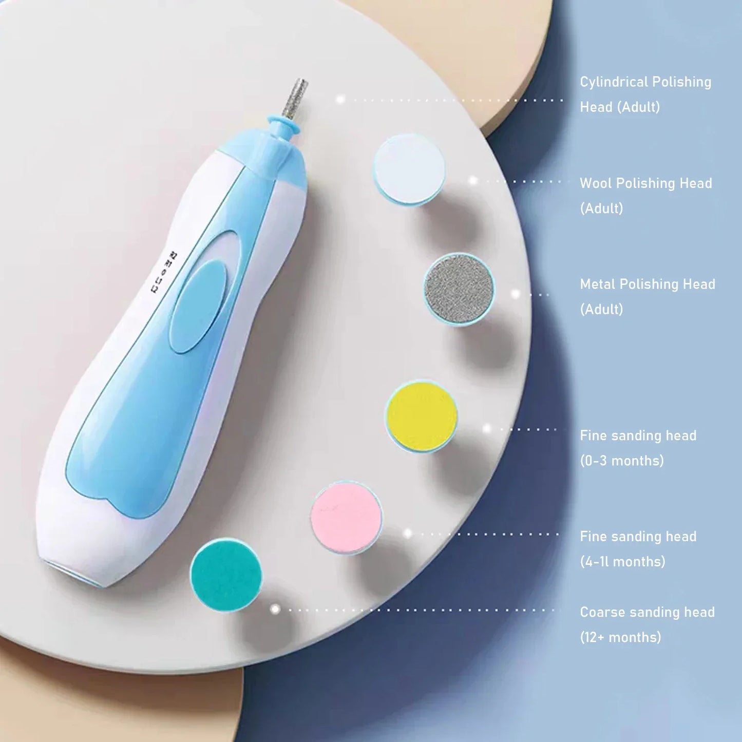 Electric Baby Nail Care Set – Safe Nail File & Clipper Kit for Newborns and Toddlers (Blue/Pink)