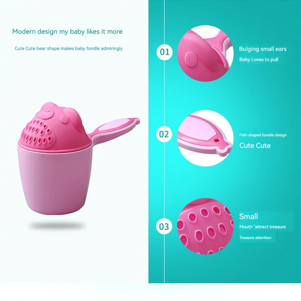 Cute Cartoon Baby Shampoo Shield & Bathing Cup – Toddler Hair Wash Tool