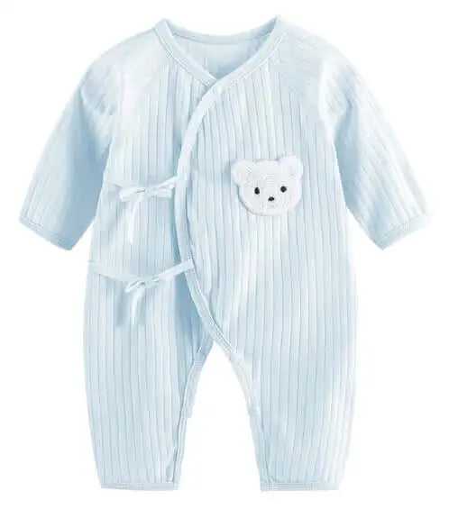 100% Cotton Baby Romper – Soft Knitted One-Piece Outfit with Long Sleeves for All Seasons (Unisex)