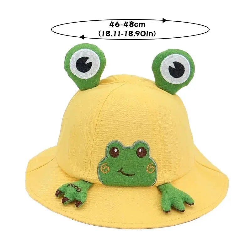 Breathable Cotton Frog Baby Sun Hat – Cute Unisex Bucket Cap for Outdoor Travel & Summer Protection
