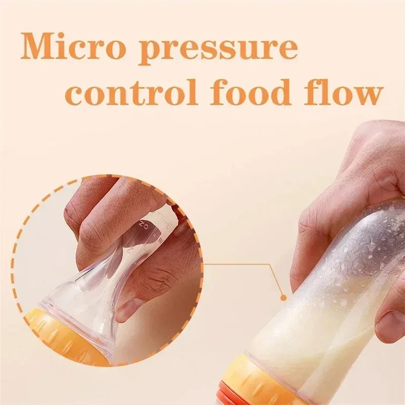 Squeeze Baby Food Feeder Spoon – Soft Silicone 3oz Dispenser with Suction Base | Mess-Free Feeding for Babies & Toddlers (BPA-Free)