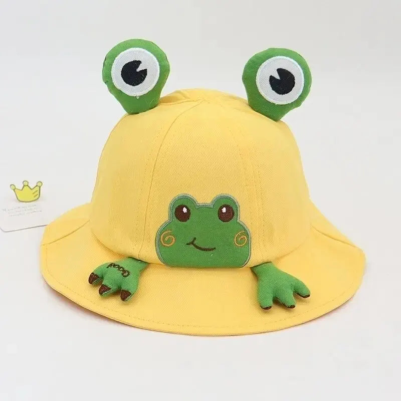 Breathable Cotton Frog Baby Sun Hat – Cute Unisex Bucket Cap for Outdoor Travel & Summer Protection