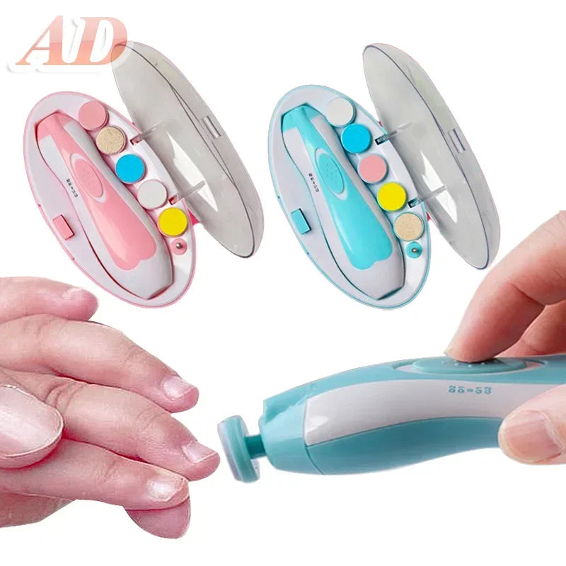 Electric Baby Nail Care Set – Safe Nail File & Clipper Kit for Newborns and Toddlers (Blue/Pink)