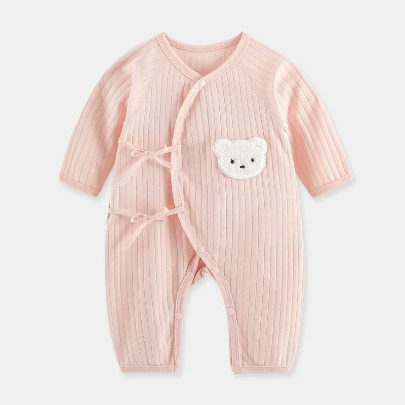 100% Cotton Baby Romper – Soft Knitted One-Piece Outfit with Long Sleeves for All Seasons (Unisex)