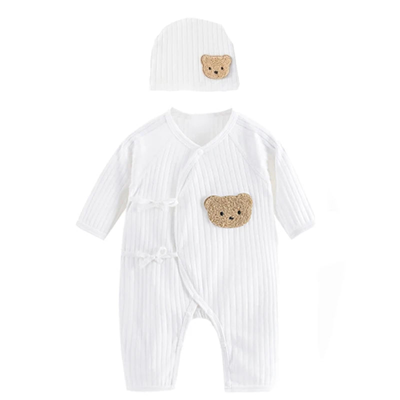 100% Cotton Baby Romper – Soft Knitted One-Piece Outfit with Long Sleeves for All Seasons (Unisex)